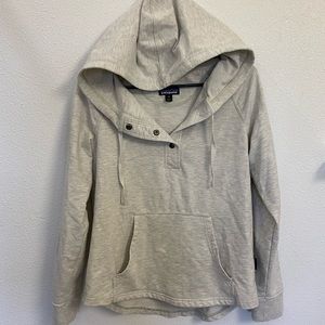 Cream quarter-snap hoodie